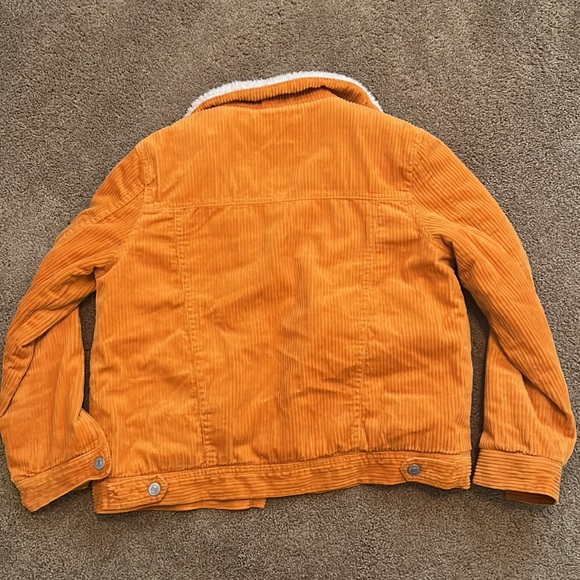 Super Cute Yellow Corduroy Sherpa Lined Jacket - Picture 2 of 3